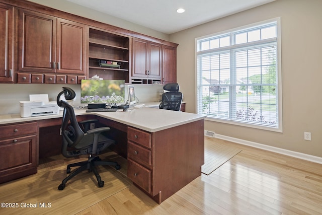 6 Copenhagen Ct, Colonie, NY 12047 - office area featuring baseboards, recessed lighting, and light wood-style floors