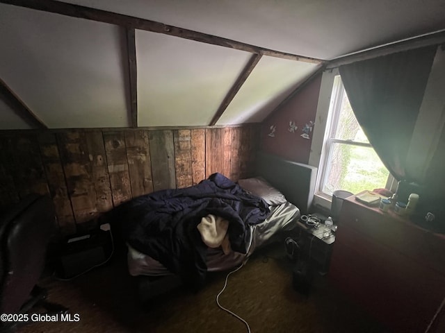 14 Lower Turnpike Rd, Granville, NY 12832 - bedroom with lofted ceiling and wooden walls