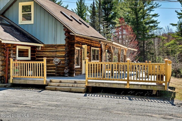 399 Loch Muller Rd, Schroon, NY 12870 - view of wooden terrace