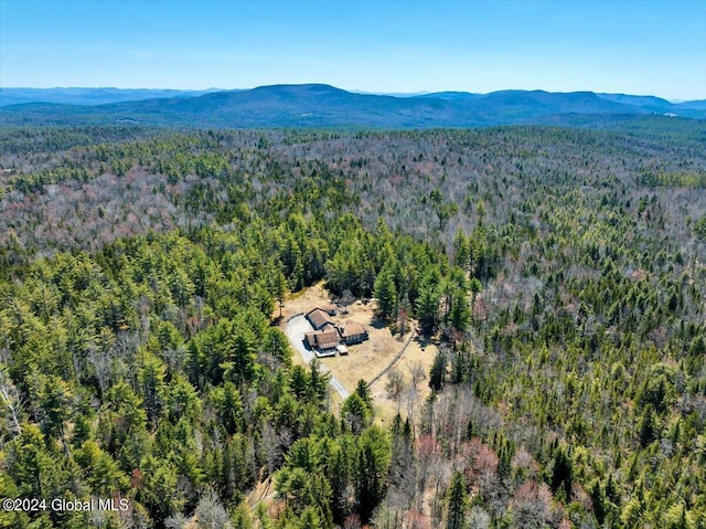 399 Loch Muller Rd, Schroon, NY 12870 - aerial view of property and surrounding area with a forest and a mountainous background