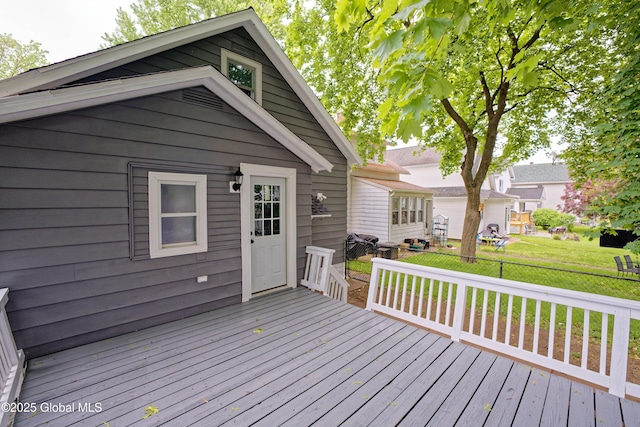 35 Wallace St, Scotia, NY 12302 - wooden deck featuring a yard