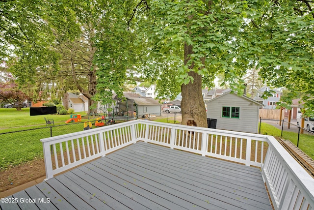 35 Wallace St, Scotia, NY 12302 - wooden deck featuring a residential view and a playground