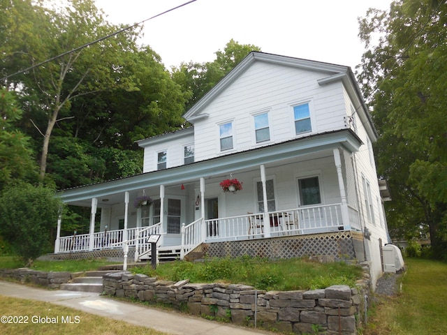 114 Washington St, Sharon Springs, NY 13459 - farmhouse featuring covered porch