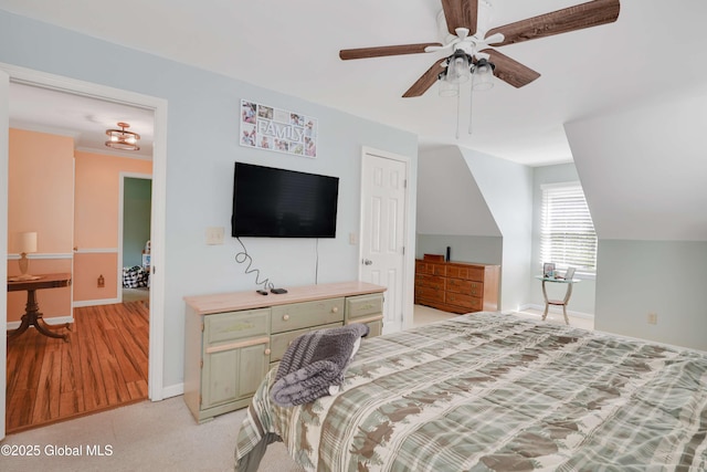 270 Boght Rd, Colonie, NY 12189 - bedroom with baseboards, light wood-type flooring, and ceiling fan