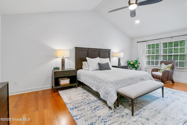 41 Tipperary Way, Clifton Park, NY 12019 - bedroom featuring lofted ceiling, light wood-style flooring, baseboards, and ceiling fan
