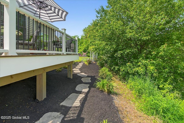 19 Hidden Farm Ln, Halfmoon, NY 12118 - view of yard with a wooden deck