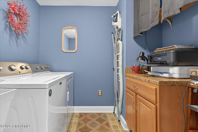 19 Hidden Farm Ln, Halfmoon, NY 12118 - washroom with washing machine and dryer, baseboards, and light tile patterned flooring