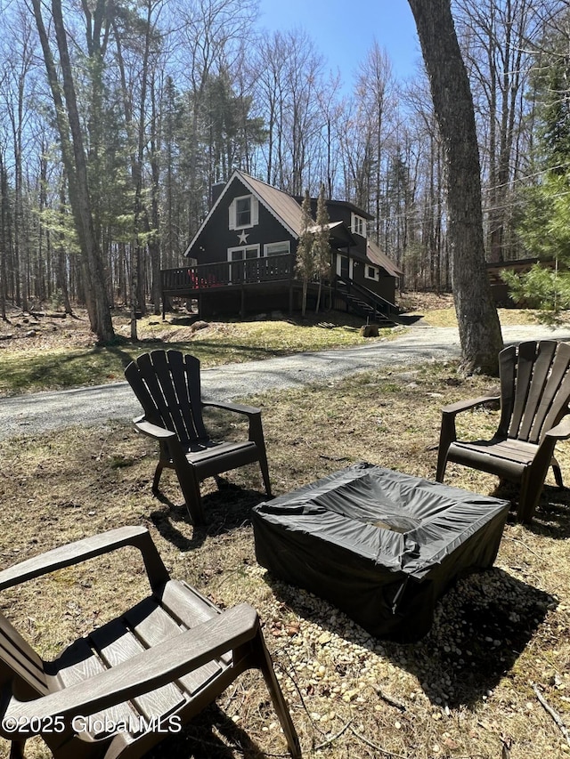 34 Park Rd, Johnsburg, NY 12843 - view of yard featuring a wooden deck