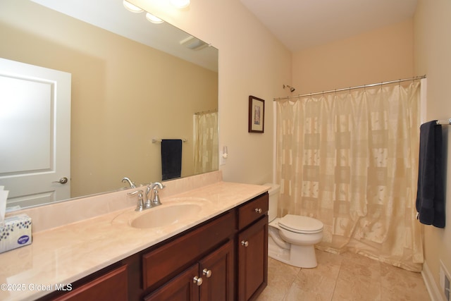509 Lois Ln, Niskayuna, NY 12304 - full bathroom featuring vanity, toilet, tile patterned flooring, and a shower with curtain