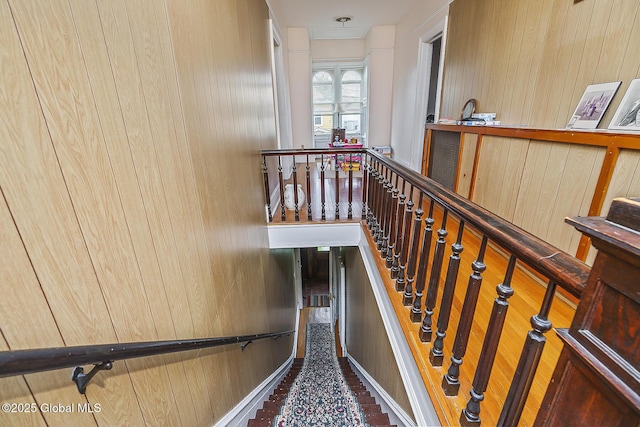 1466 3rd St, Rensselaer, NY 12144 - stairway featuring wooden walls