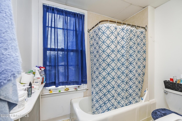 1466 3rd St, Rensselaer, NY 12144 - full bathroom with toilet and shower / bathtub combination with curtain