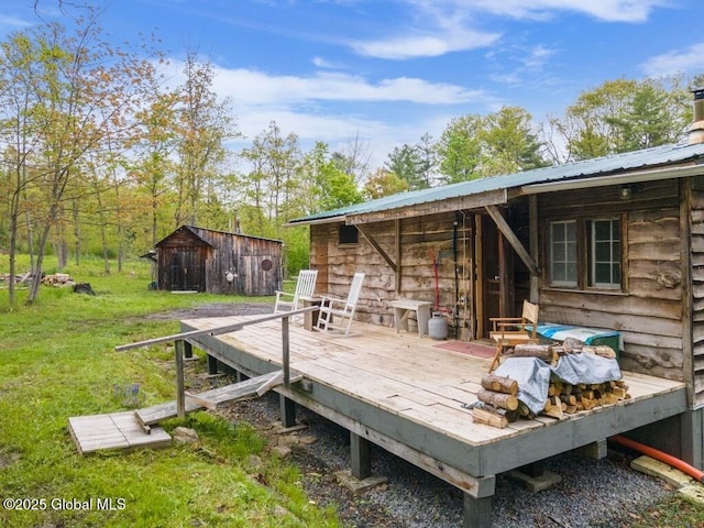429 Posson Hill Rd, Middleburgh, NY 12122 - wooden terrace with a lawn