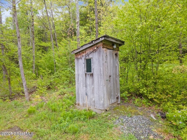 429 Posson Hill Rd, Middleburgh, NY 12122 - view of shed featuring a wooded view