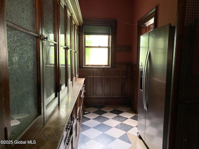 1077 University Pl, Schenectady, NY 12308 - bathroom with tile patterned floors and a wainscoted wall
