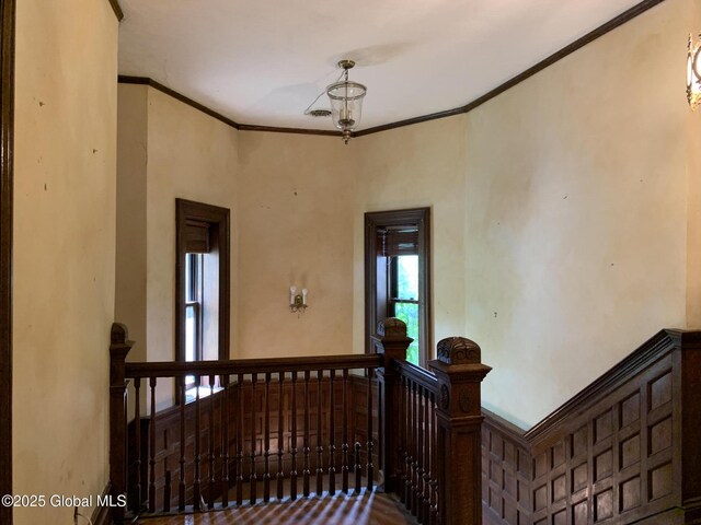 1077 University Pl, Schenectady, NY 12308 - stairway with a chandelier and crown molding