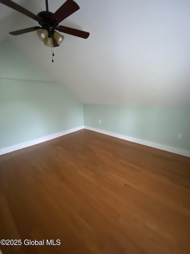 162 Garnet Lake Rd, Thurman, NY 12885 - bonus room with vaulted ceiling, wood finished floors, ceiling fan, and baseboards