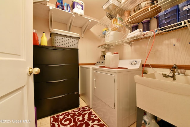 110 Old Coach Rd, Clifton Park, NY 12065 - washroom with washer and dryer and light tile patterned floors