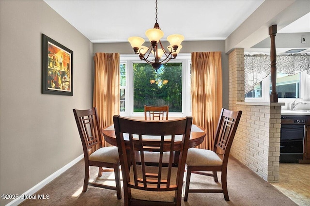 1324 Keyes Ave, Schenectady, NY 12309 - dining room with carpet flooring and a chandelier