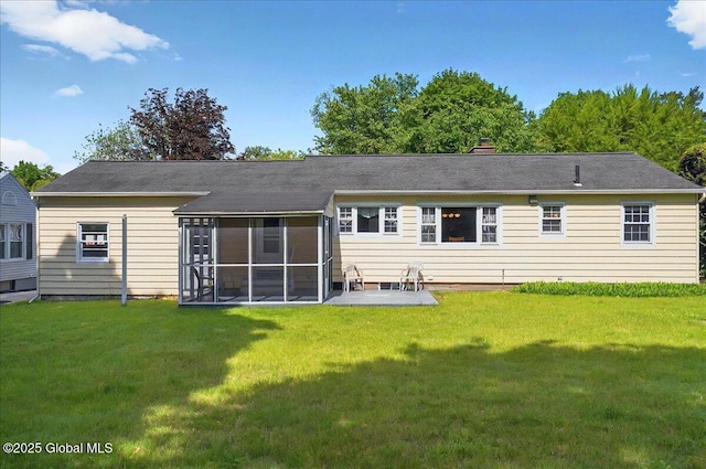 1324 Keyes Ave, Schenectady, NY 12309 - back of property with a sunroom, a lawn, and a patio
