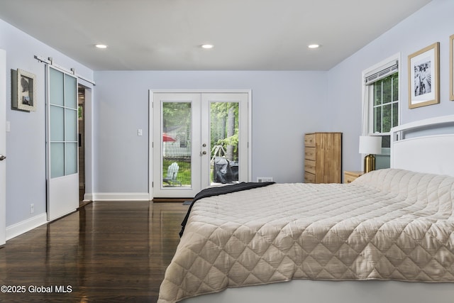 91 Gorman Rd, Menands, NY 12204 - bedroom featuring access to outside, multiple windows, wood finished floors, recessed lighting, and french doors