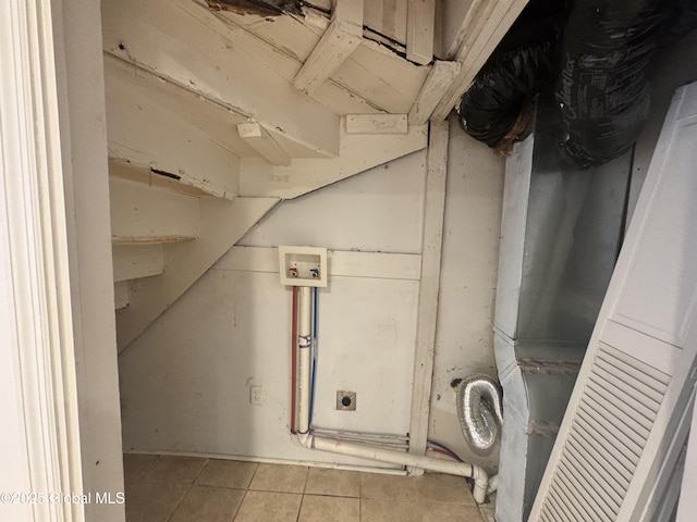 54 Sargent St, Cohoes, NY 12047 - below grade area with tile patterned flooring