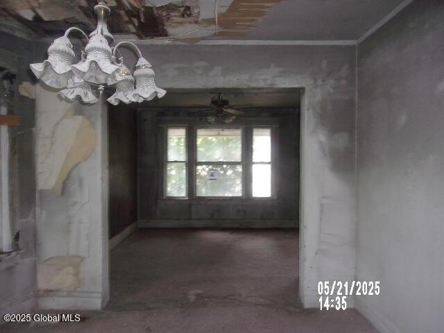 1745 Becker St, Schenectady, NY 12304 - spare room featuring a chandelier