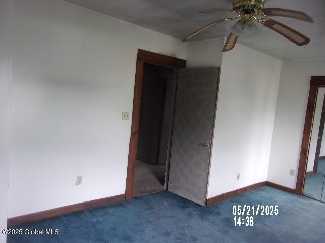 1745 Becker St, Schenectady, NY 12304 - unfurnished bedroom with carpet, baseboards, and a ceiling fan
