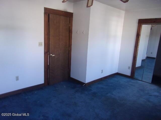 1745 Becker St, Schenectady, NY 12304 - unfurnished room with a ceiling fan, dark carpet, and baseboards