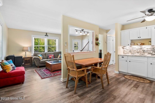 113 New Vermont Rd, Bolton, NY 12814 - dining area with wood finished floors and a ceiling fan