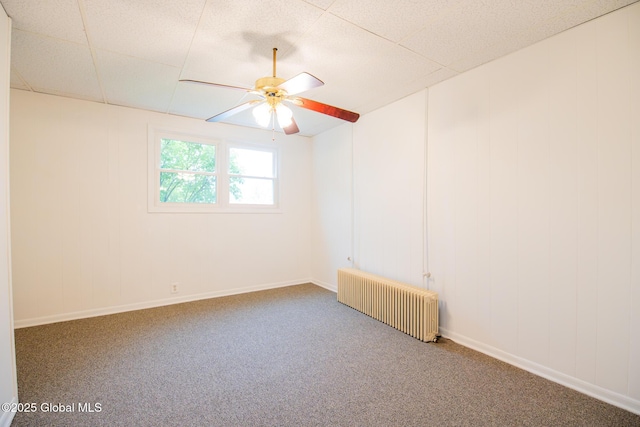 56 Boulevard, Queensbury, NY 12804 - empty room with radiator, ceiling fan, carpet, and baseboards