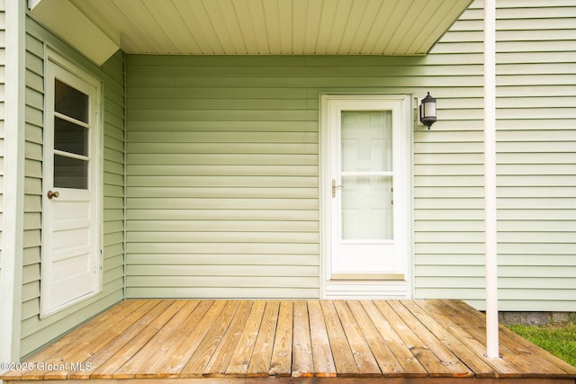 56 Boulevard, Queensbury, NY 12804 - doorway to property with a wooden deck