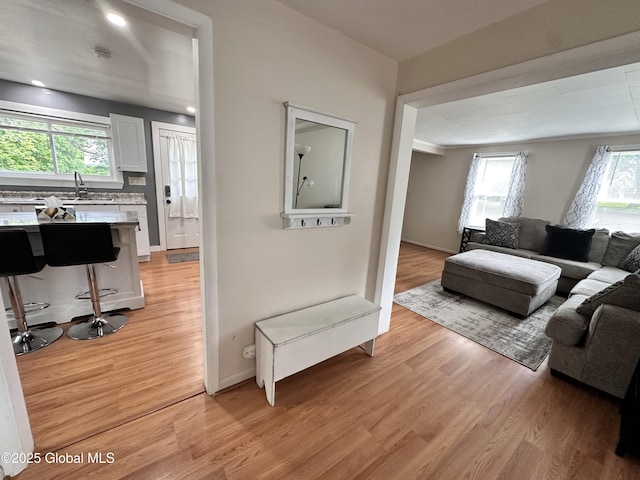 134 Moyer St, Canajoharie, NY 13317 - living area with light wood-type flooring, plenty of natural light, and baseboards