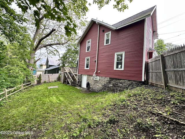 134 Moyer St, Canajoharie, NY 13317 - rear view of house featuring stairs and a deck
