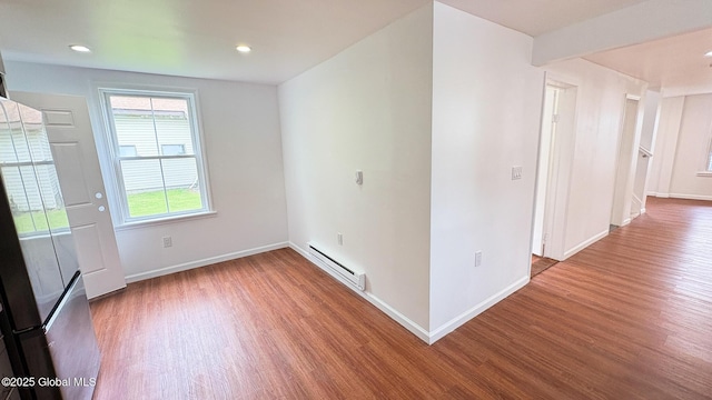 27 Major Dickinson Ave, Stillwater, NY 12170 - spare room featuring a baseboard heating unit, wood finished floors, baseboards, and recessed lighting