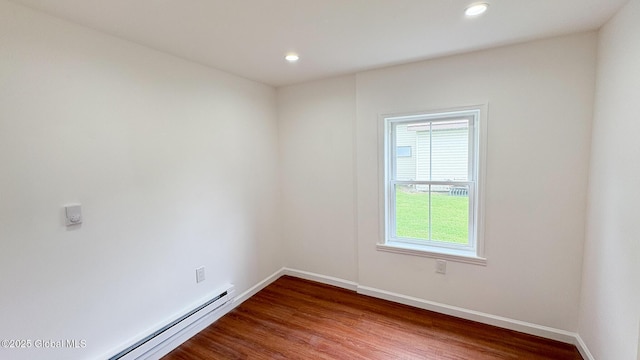 27 Major Dickinson Ave, Stillwater, NY 12170 - unfurnished room with dark wood-style flooring, baseboards, recessed lighting, and baseboard heating
