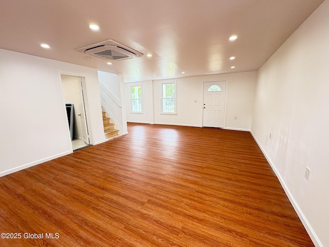 27 Major Dickinson Ave, Stillwater, NY 12170 - unfurnished living room with recessed lighting, wood finished floors, stairway, and baseboards