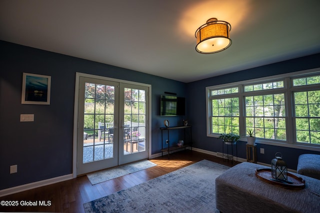 95 Jordan Blvd, Bethlehem, NY 12054 - doorway to outside featuring french doors, baseboards, and wood finished floors