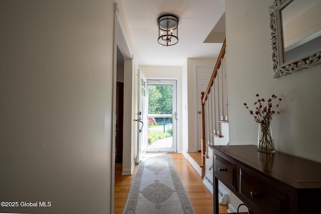 95 Jordan Blvd, Bethlehem, NY 12054 - entryway featuring stairs, light wood finished floors, and baseboards