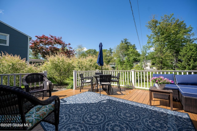 95 Jordan Blvd, Bethlehem, NY 12054 - wooden deck with an outdoor hangout area and outdoor dining area