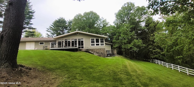 22 E Rd, Brunswick, NY 12180 - rear view of house featuring a wooden deck