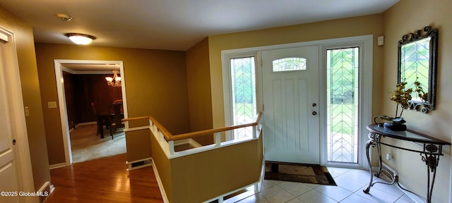 22 E Rd, Brunswick, NY 12180 - entrance foyer with a chandelier and baseboards