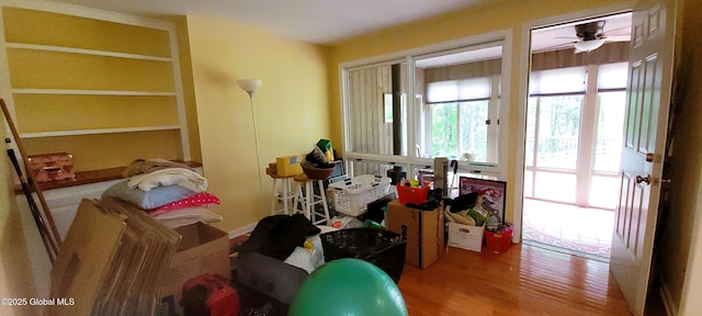 22 E Rd, Brunswick, NY 12180 - misc room with wood finished floors and ceiling fan