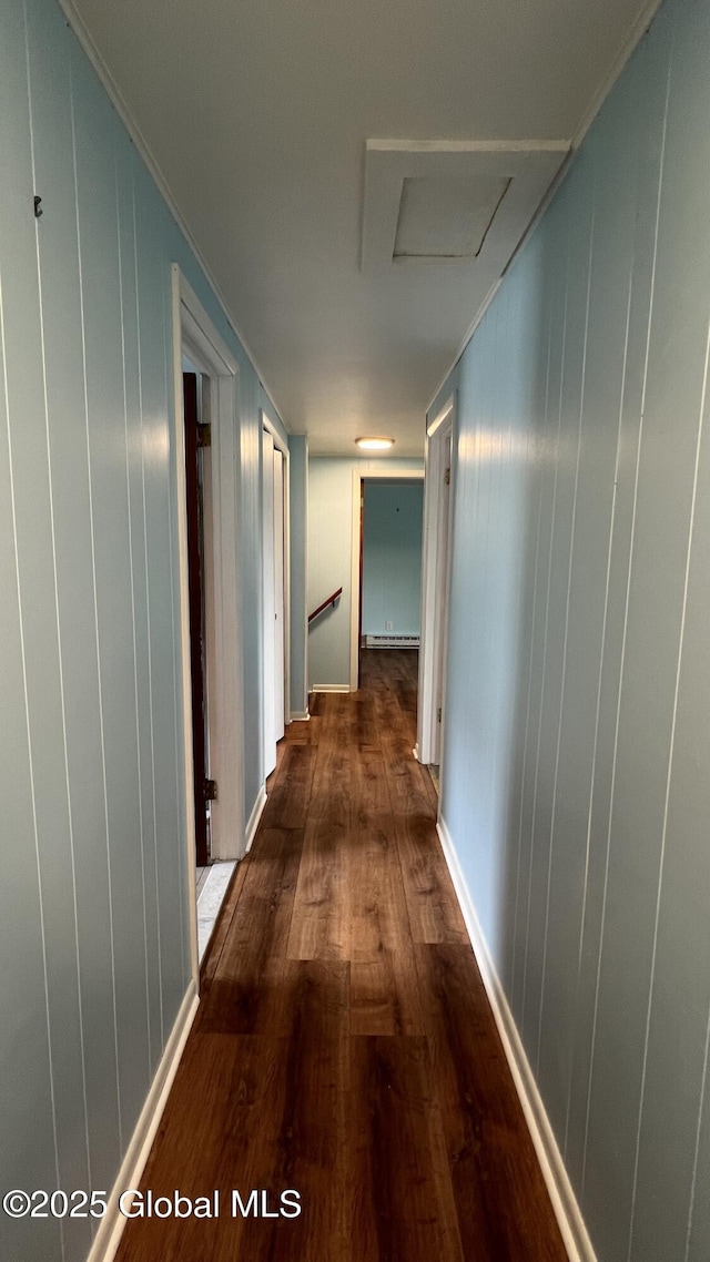 209 Hudson Ave E, East Greenbush, NY 12144 - hallway with attic access and dark wood-type flooring