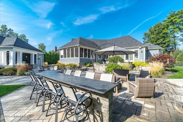 18 Rose Ter, Wilton, NY 12866 - view of patio featuring a sunroom