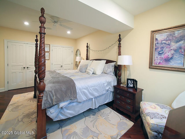 18 Rose Ter, Wilton, NY 12866 - bedroom featuring wood finished floors, recessed lighting, ceiling fan, and baseboards