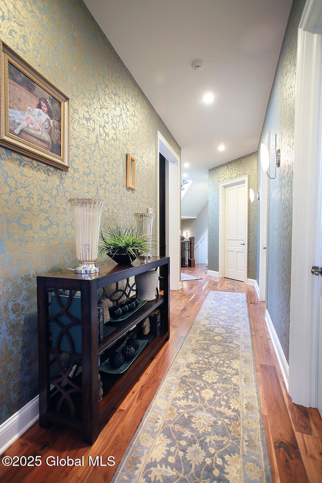 18 Rose Ter, Wilton, NY 12866 - corridor featuring wood finished floors, recessed lighting, and baseboards