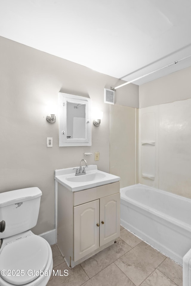 819 1st St, Rensselaer, NY 12144 - full bath featuring vanity, shower / washtub combination, toilet, and tile patterned floors