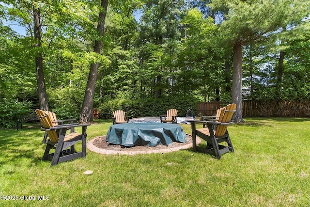617 Cindy Ln, Ballston, NY 12020 - view of yard featuring a fire pit