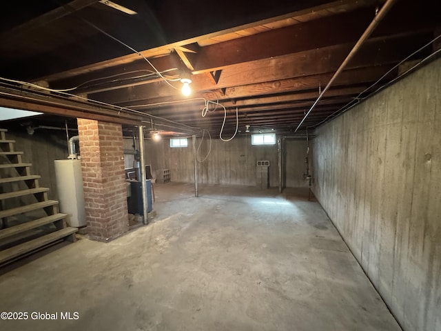 46 Elmhurst Ave, Albany, NY 12203 - basement with water heater and stairway