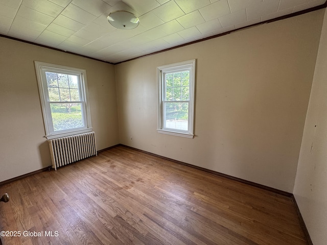 46 Elmhurst Ave, Albany, NY 12203 - unfurnished room featuring radiator, ornamental molding, healthy amount of natural light, light wood-type flooring, and baseboards